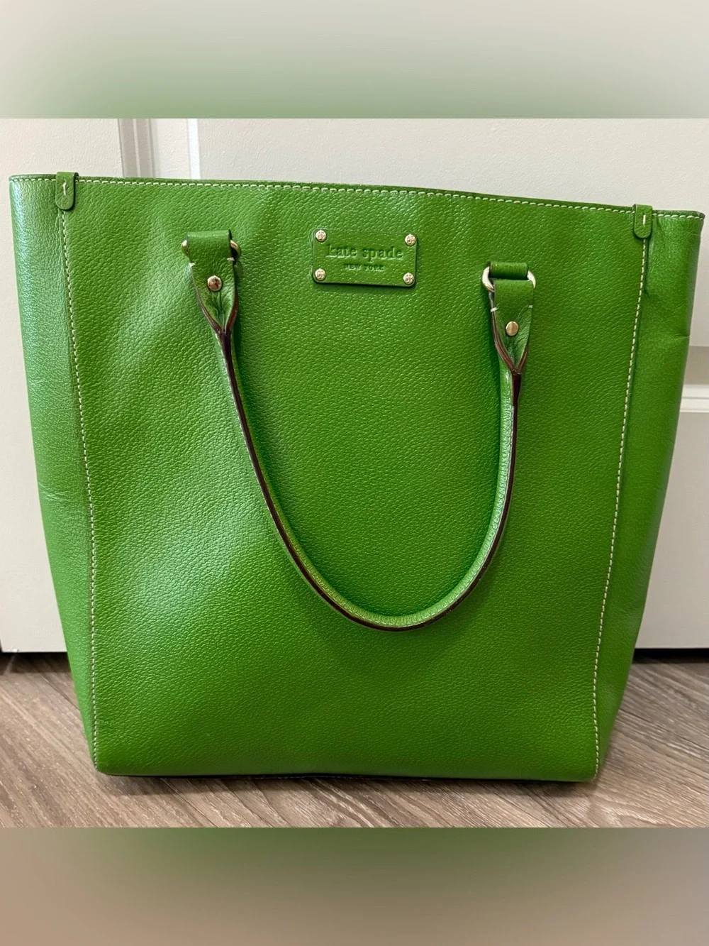 Kate Spade Kelly Green Leather Tote Vintage